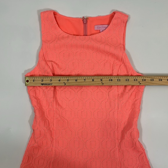 Lilly Pulitzer Dress Size XS Coral Geometric Print EUC Worn Once - Picture 5 of 10